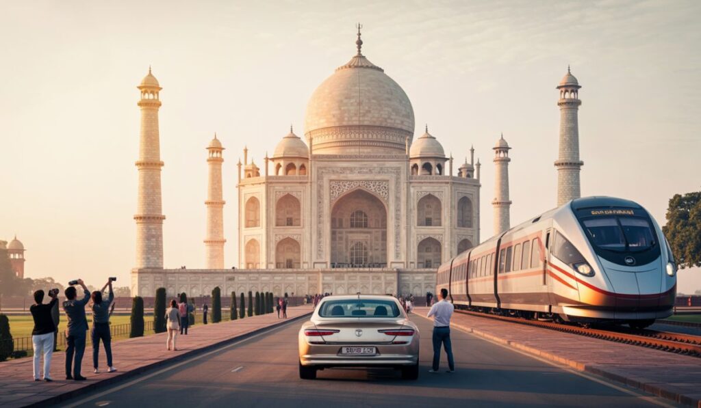one day taj mahal trip by car vs train
