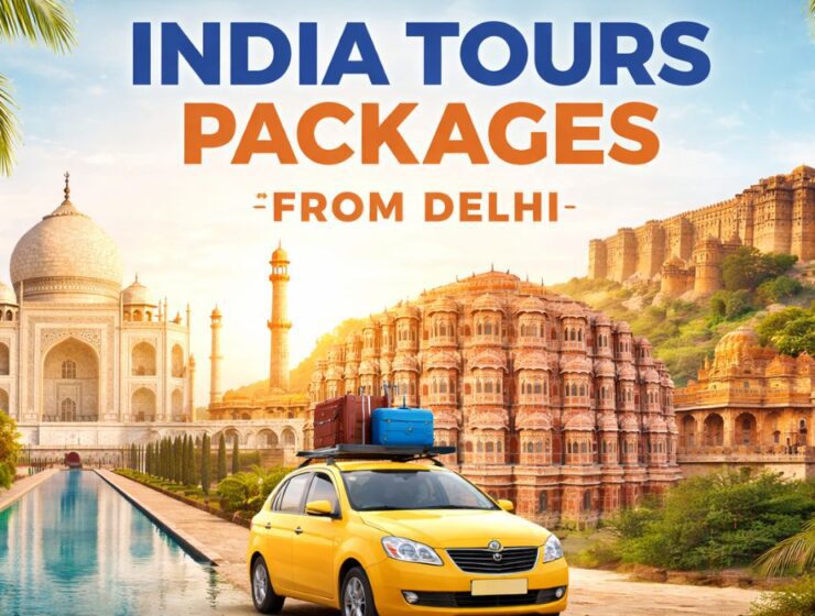 India tours packages from Delhi featuring Taj Mahal, Jaipur Hawa Mahal and Rajasthan fort
