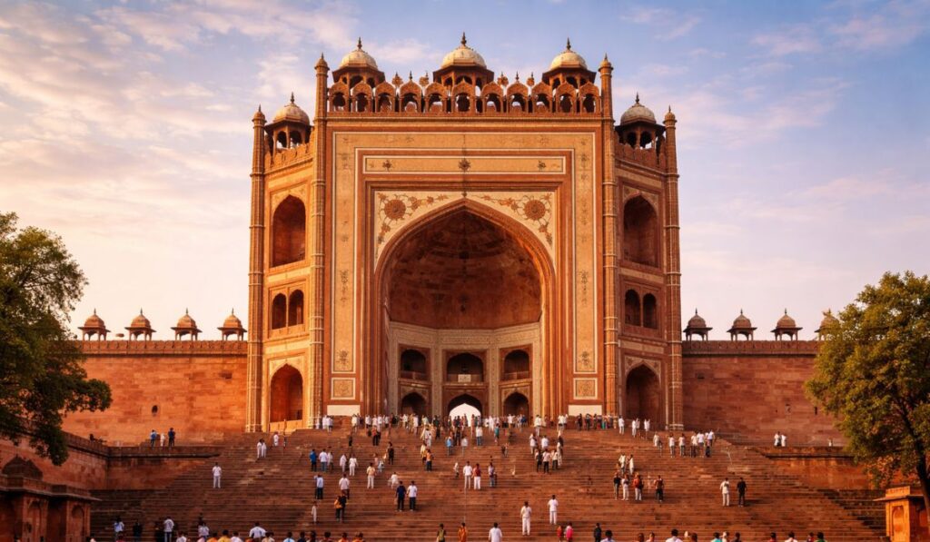 Buland Darwaza gateway at Fatehpur Sikri near Agra India built by Mughal emperor Akbar