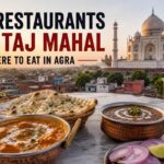 Best restaurants near Taj Mahal with rooftop dining view and North Indian food in Agra