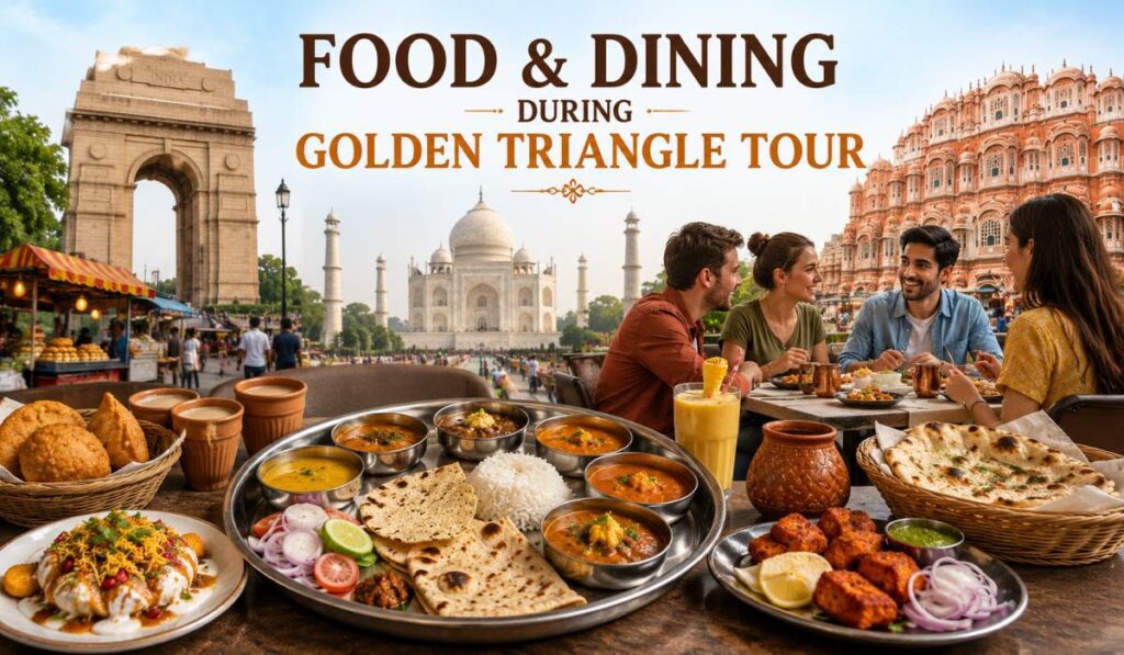 Food and dining experiences during Golden Triangle Tour in Delhi Agra and Jaipur